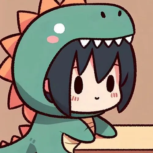 Hình đại diện chibi đôi nét vẽ tròn dễ thương bố cục cân đối