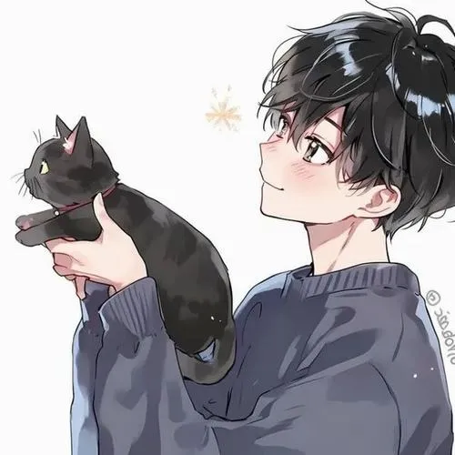 Ảnh profile mèo cặp khắc họa đuôi mèo chạm nhau đầy gắn kết