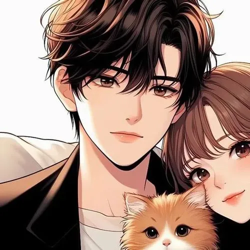 Cặp mèo ngồi cạnh nhau trong bố cục cân đối gợi cảm xúc dễ thương