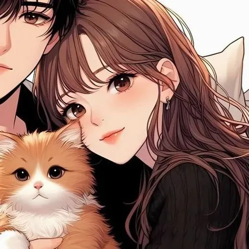 Hai mèo mướp tựa lưng nhau trên phông nền trơn tối giản