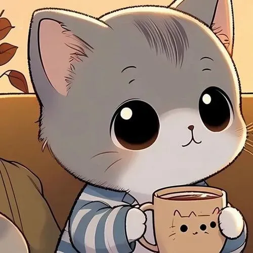 Avatar couple mèo mang biểu cảm lệch nhau rất dễ thương