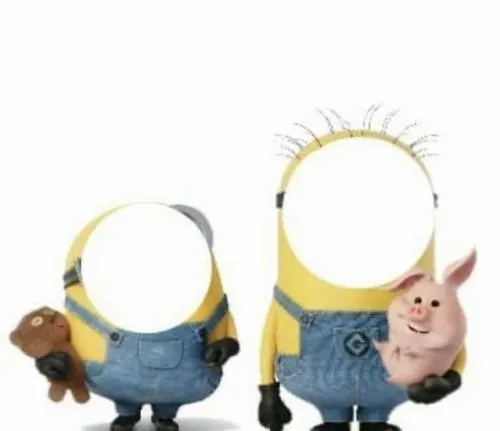 Bộ đôi chibi kiểu minion, mặt trống đôi, ghép hai người làm ảnh bạn thân.