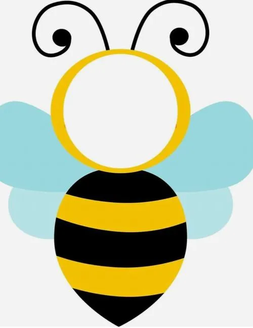 Chibi ong thân sọc đen vàng, mặt trống tròn, làm sticker chọc bạn bè.