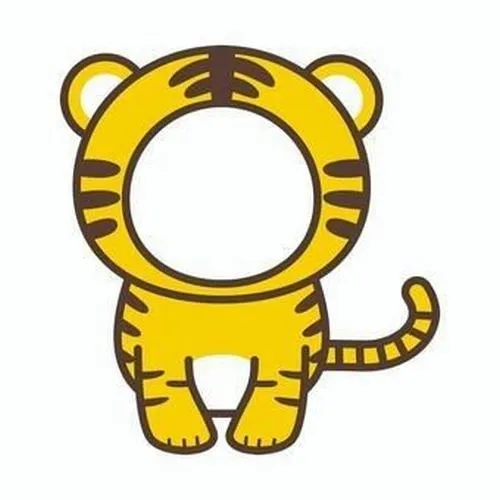 Chibi hổ nhỏ đứng chibi, vòng mặt trống, hợp đặt tên biệt danh cho bạn.