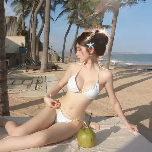 50 Ảnh Gái Xinh Mặc Bikini Trắng sexy khiêu gợi khoe trọn vẻ đẹp tinh khôi