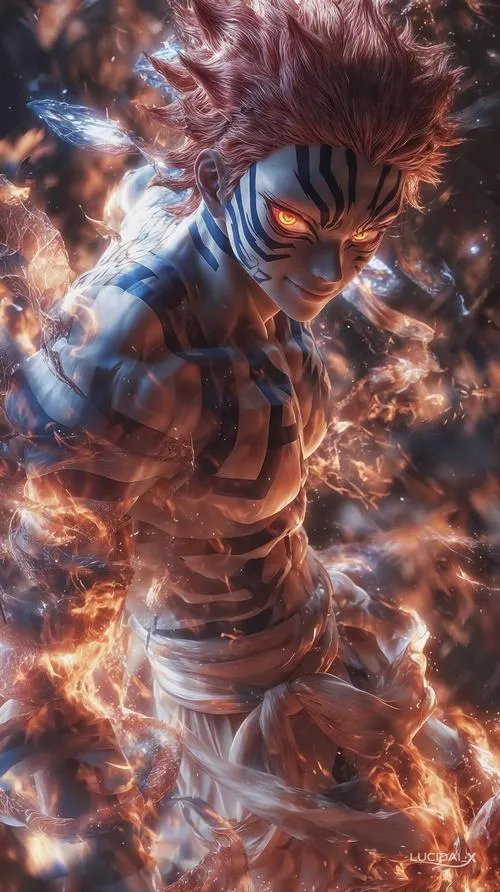 Bức Akaza lao lên trong bụi nâu, vệt tốc độ mờ làm cú đấm trông bạo liệt hơn.