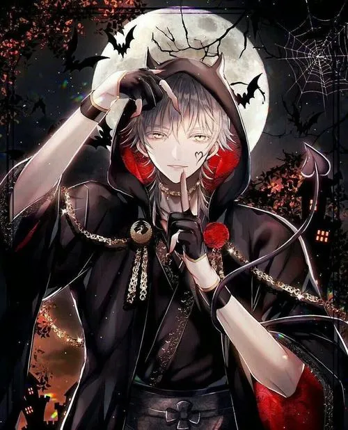 Hình anime phản anh hùng đứng tách biệt không gian bí ẩn lạnh