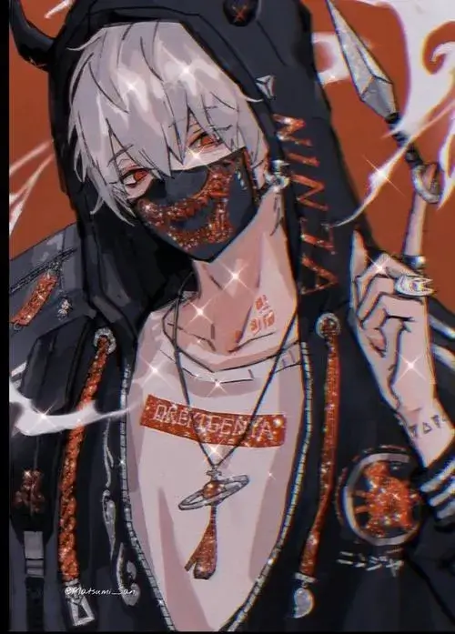 Avatar dễ thương anime nam lạnh lùng tông màu tối