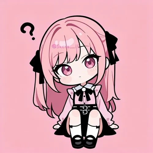 Ảnh đại diện chibi nữ với khuôn mặt tròn và mắt to đáng yêu