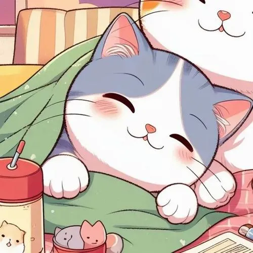 Cặp mèo ta nằm im bất động trên phông nền trống trải hài hước