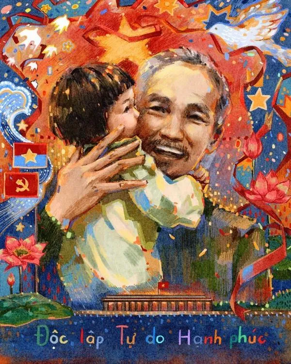 Chỉ một cái ôm trong ảnh bác Hồ với thiếu nhi mà làm dịu cả một buổi chiều