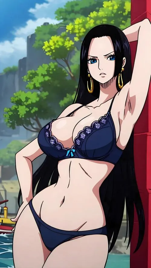 Ảnh Hancock bikini nữ vương góc nghiêng, nền trời đêm, cảm giác dịu mà vẫn giữ khí chất lạnh đặc trưng