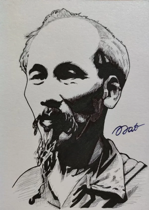 Hình chân dung Chủ tịch Hồ Chí Minh khí chất tinh tế