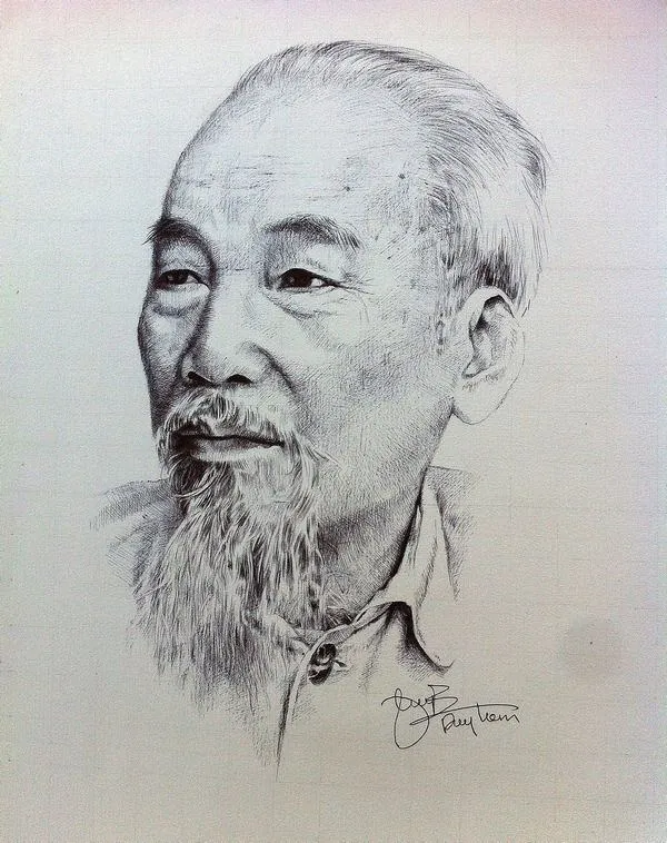 Ảnh chân dung trang nghiêm Bác Hồ ánh mắt hiền