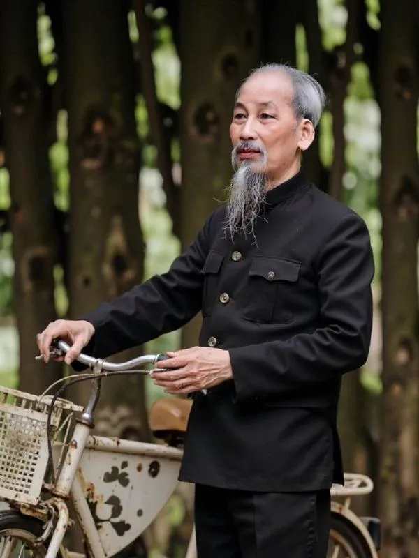 Hình ảnh cận mặt Bác Hồ nền ít chi tiết