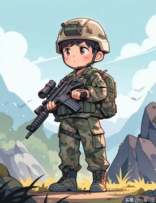 Ảnh chibi cảnh sát giao thông cầm còi phối màu xanh lục rõ ngành