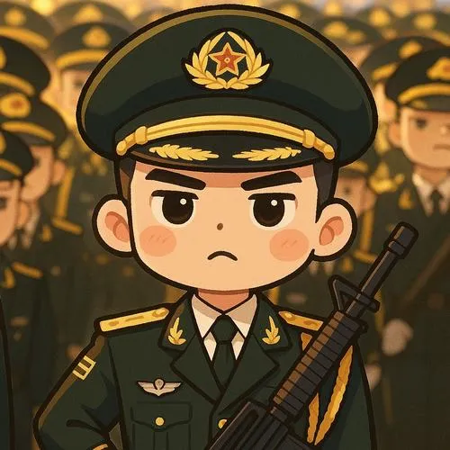 Ảnh chibi công an với mũ kê pi và cấp hiệu cách điệu