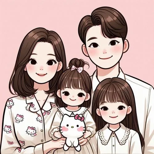 Gợi ý ý tưởng nền, đạo cụ, thú cưng cho ảnh chibi gia đình 4 người thêm vui