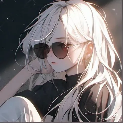 Ảnh nhân vật chibi nữ cool ngầu đeo dây xích cùng khóa cài