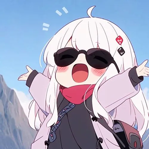 Một bộ chibi nữ ngầu, viền dày đổ khối mạnh, hợp làm avatar khỏi bàn