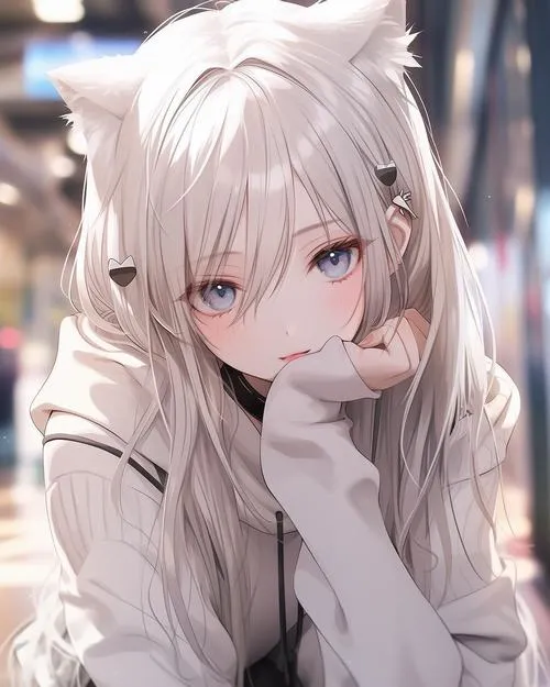 Ảnh profile chị chibi ngầu lòi dùng tương phản trên nền trơn