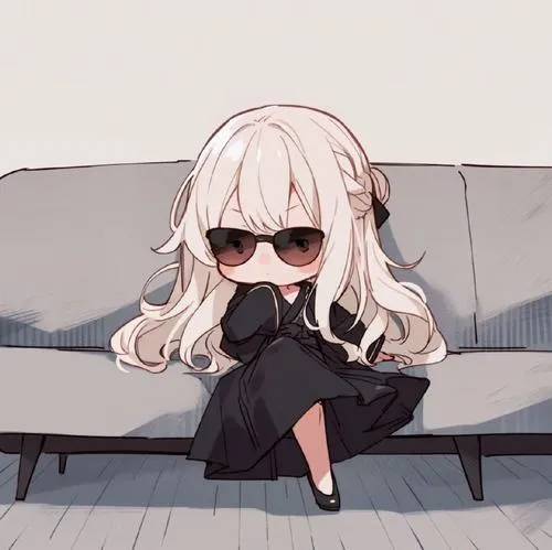 Hình nhân vật chibi nữ cá tính mặc trang phục đường phố cùng giày sneaker