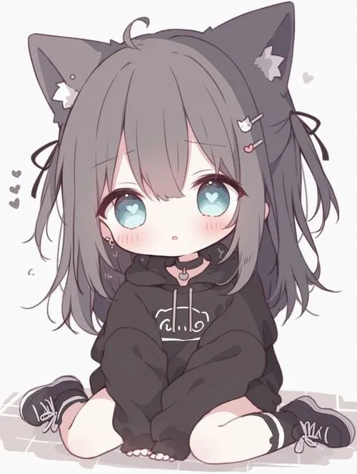 Hình chị chibi chất chơi với quần có túi hộp và nếp gấp