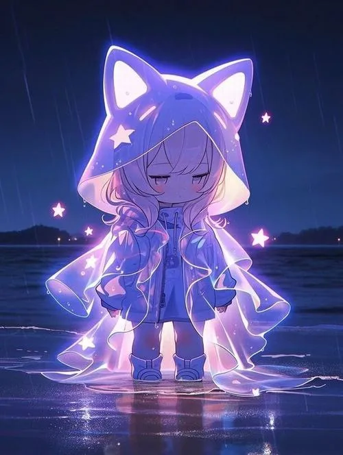 Ảnh tranh chibi nữ đáng yêu kể chuyện bằng đạo cụ nhỏ