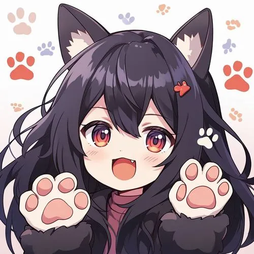 Nhân vật nữ chibi tạo dáng tay tim gợi thân thiện