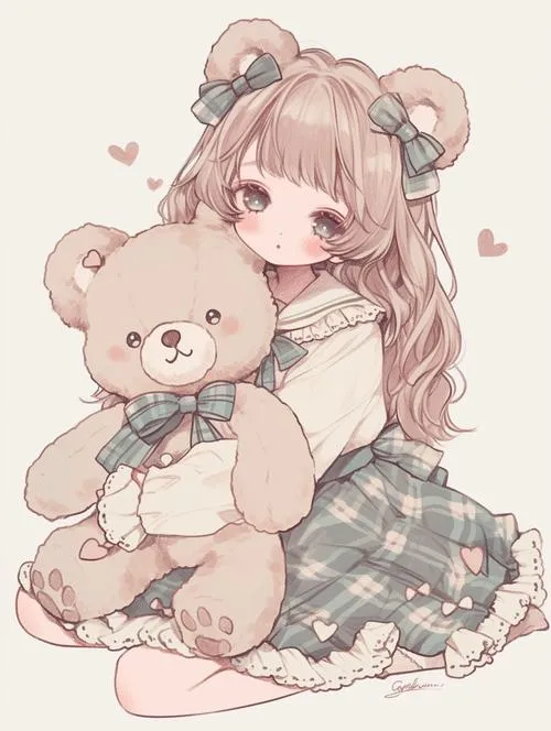 Ảnh chibi nữ dễ thương thêm má hồng phớt đầy sức sống