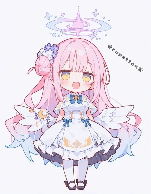 Ảnh hình chibi nữ xinh xắn dạng sticker nhân vật