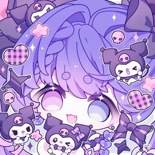 Hình chibi nữ cute đứng lon ton với nụ cười nhẹ