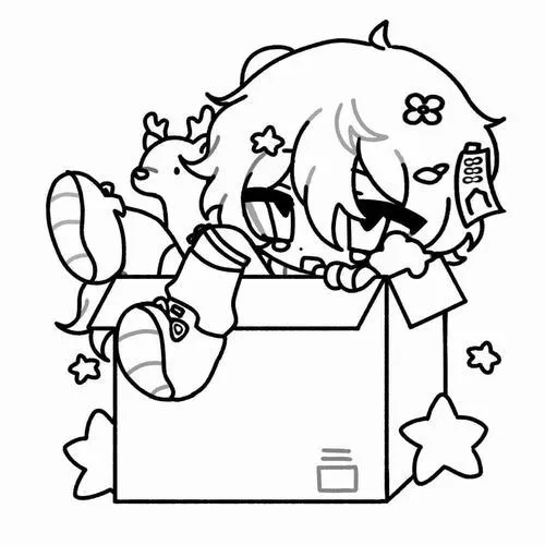 Hình đầu gồm miệng đầu gồm tóc mái bố cục gọn và dễ vẽ