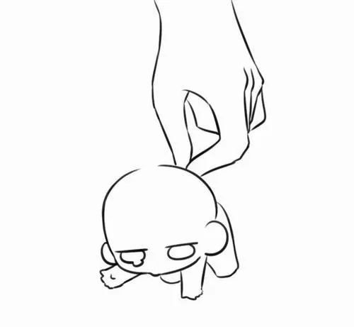 Hình chibi nữ dễ thương tối giản với nét sạch ít chi tiết dễ phác