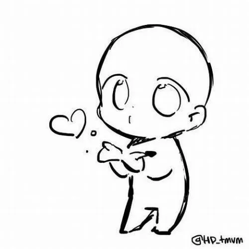 Hình sticker chibi phong cách chibi nữ đơn nét dễ dùng làm nhãn dán