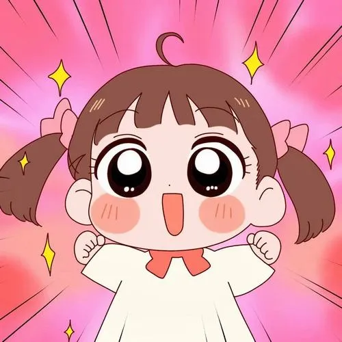 Ảnh sticker nhân vật phong cách chibi đáng yêu tông hồng