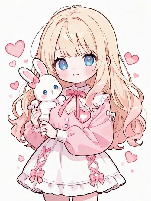 Khi cần một chút chữa lành, hình ảnh chibi nữ cute màu hồng đúng là lựa chọn an toàn