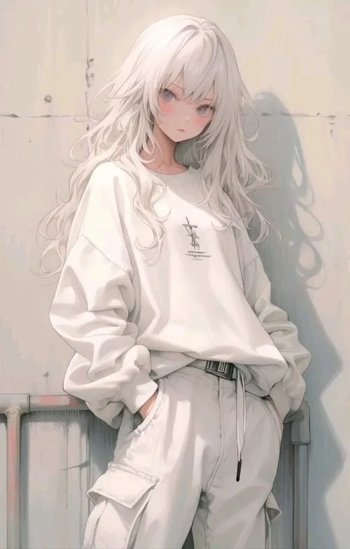 Ảnh nhân vật chibi nữ thiếu nữ trưởng thành với bảng màu pastel nền tối giản