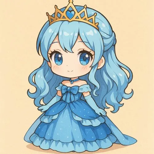 Biểu cảm ngây thơ trên chibi nữ với chi tiết tối giản tinh gọn