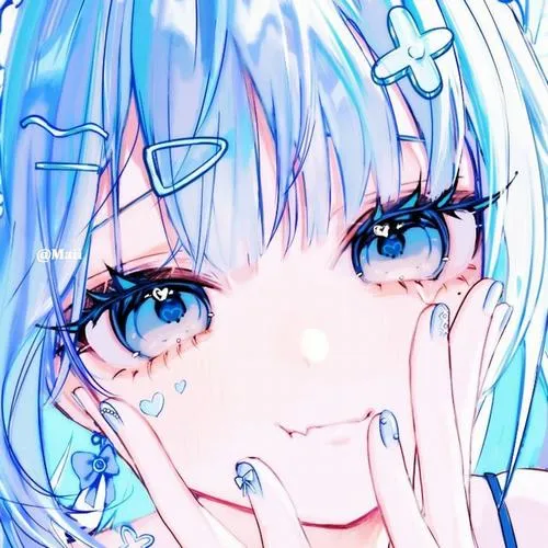 Hình má hồng trên chibi nữ cùng hiệu ứng lấp lánh lung linh