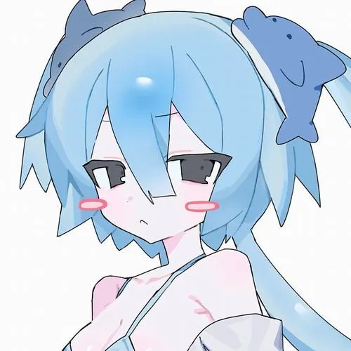 Avatar chibi nữ xanh dương với tông xanh dương nhìn mát lạnh dịu mắt