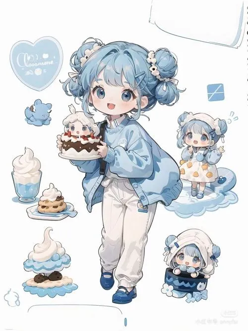 Ảnh chibi nữ màu xanh dương hợp làm avatar vì vừa nổi vừa không bị gắt