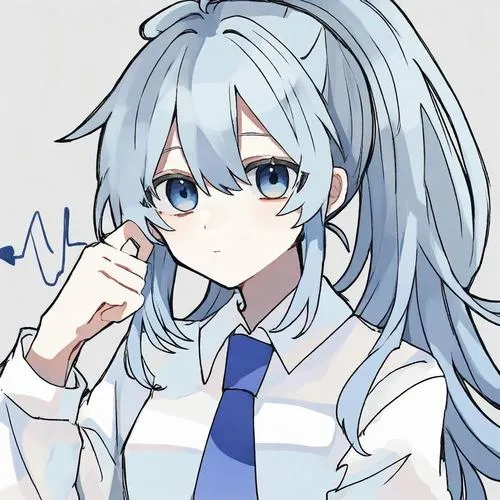 Một bộ ảnh chibi nữ màu xanh dương cho ngày cần bình yên, không cần nói nhiều