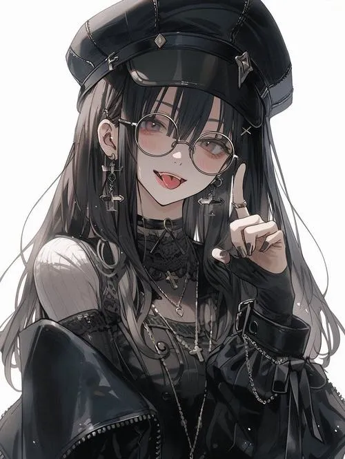 Ảnh profile nàng chibi lạnh lùng nhấn viền dày và tương phản