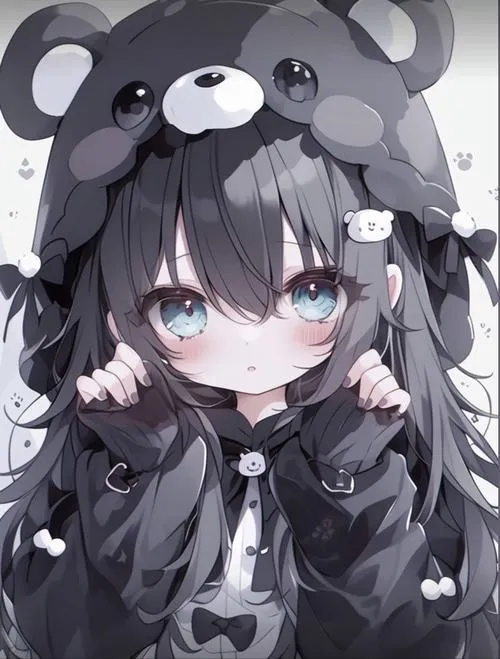 Ảnh nàng chibi lạnh với điểm nhấn màu neon nhỏ mà gắt