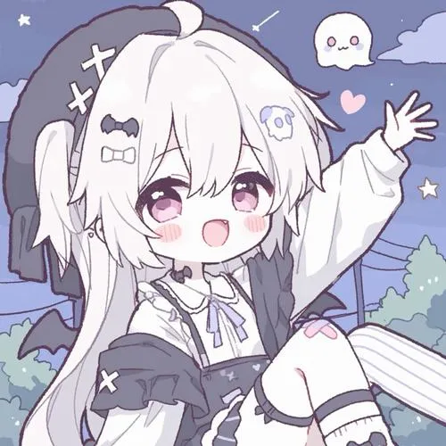 Ảnh nàng chibi cá tính thêm mảng màu lạnh và họa tiết nhẹ