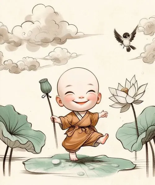 Hình ảnh chú tiểu ngây thơ với ánh mắt trong trẻo đầy thuần khiết