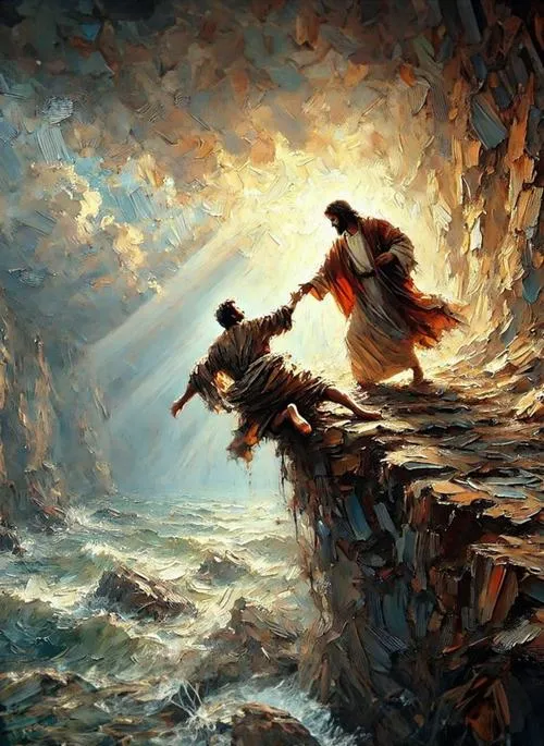 Trong Hang đá ánh nến ấm làm nổi khuôn mặt hiền của Ngài