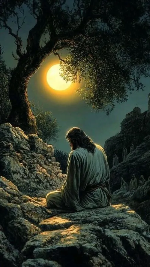 Hình ảnh Chúa Jesus trong khung tối, càng tối lại càng thấy rõ điều quan trọng