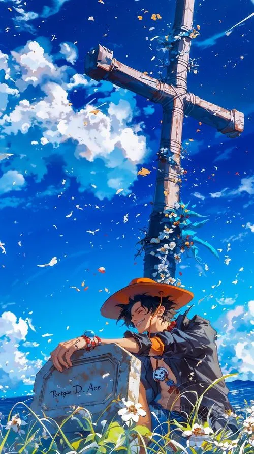 Ảnh Ace tưởng niệm dưới trời xanh, không khí lặng, hợp đặt làm hình nền dịu